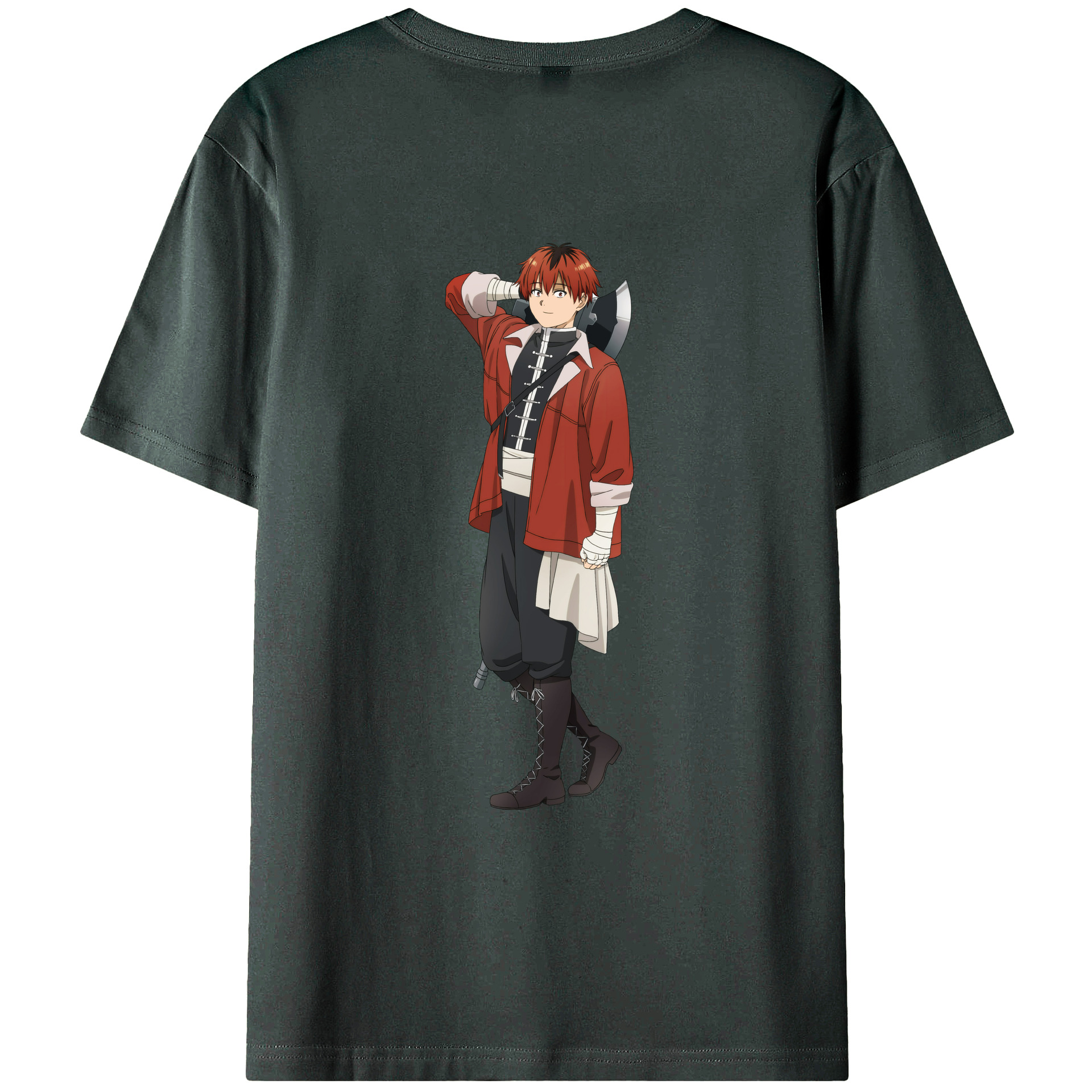 （画像用） 葬送のフリーレン Frieren 綿100％ メンズ半袖Tシャツ（バックプリント） 通気性